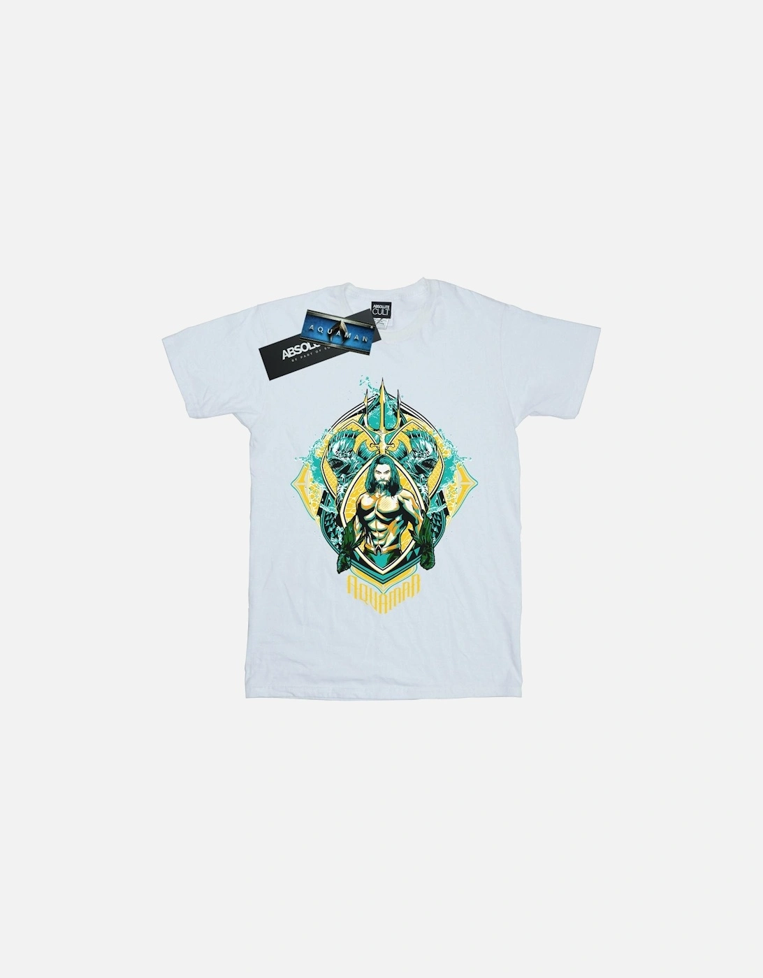 Mens Aquaman The Trench Crest T-Shirt, 4 of 3