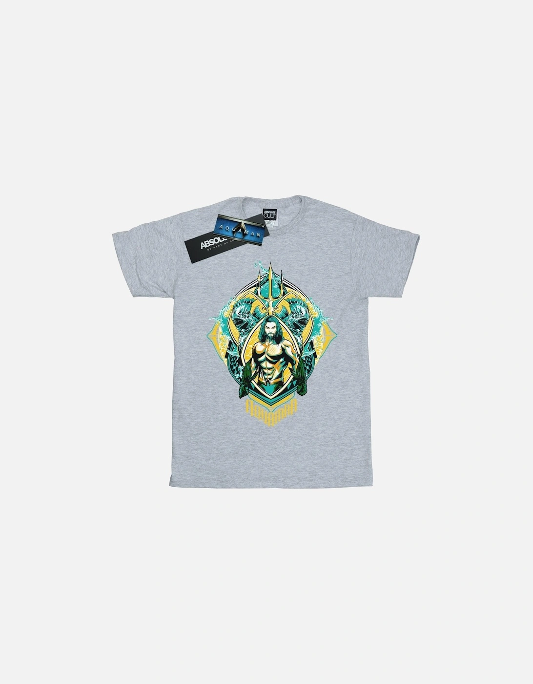 Mens Aquaman The Trench Crest T-Shirt, 4 of 3