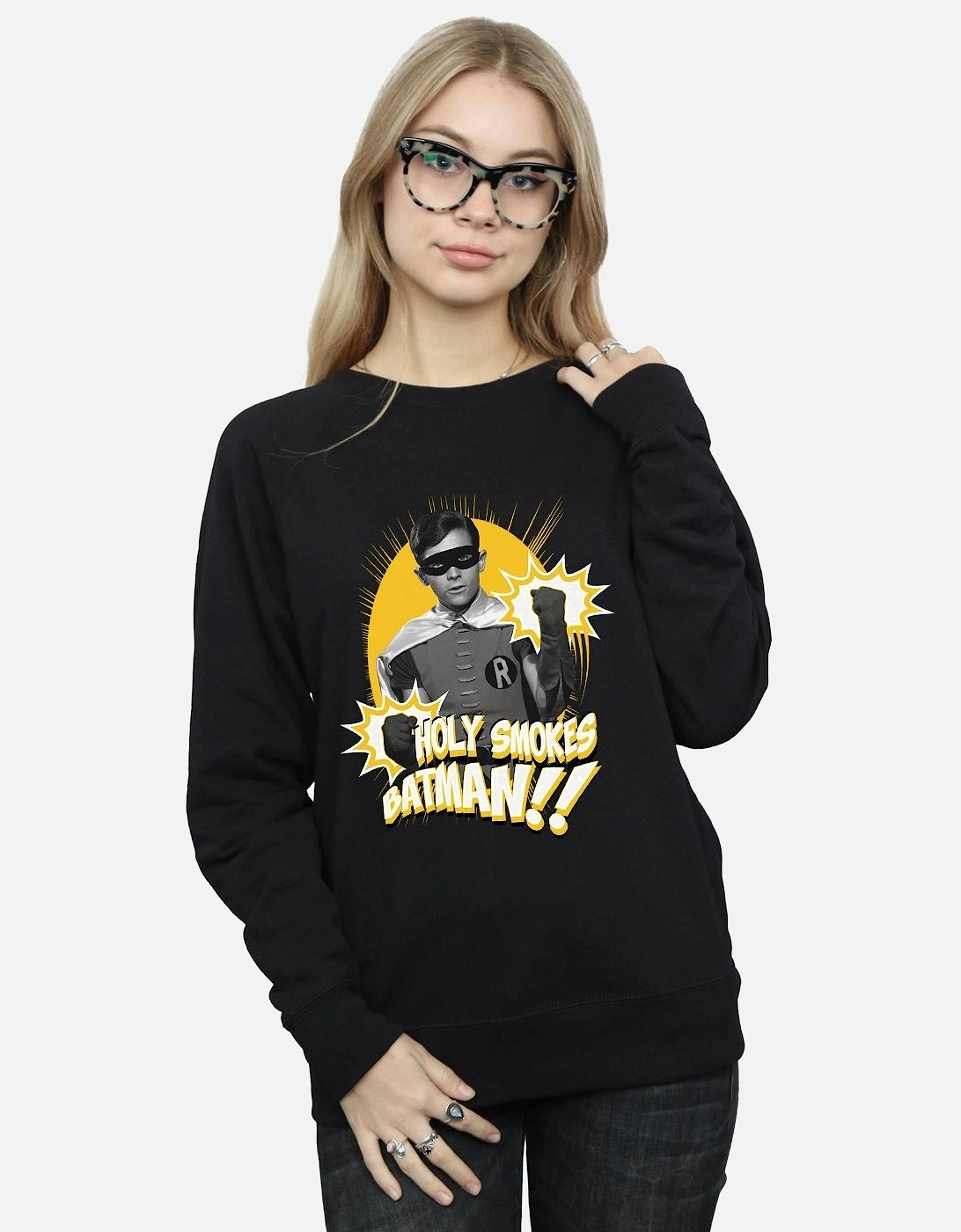 Womens/Ladies Batman TV Series Robin Holy Smokes Sweatshirt