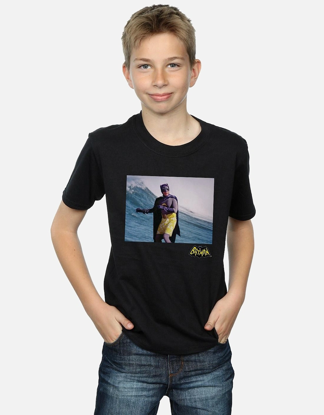 Boys Batman TV Series Surfing Logo T-Shirt