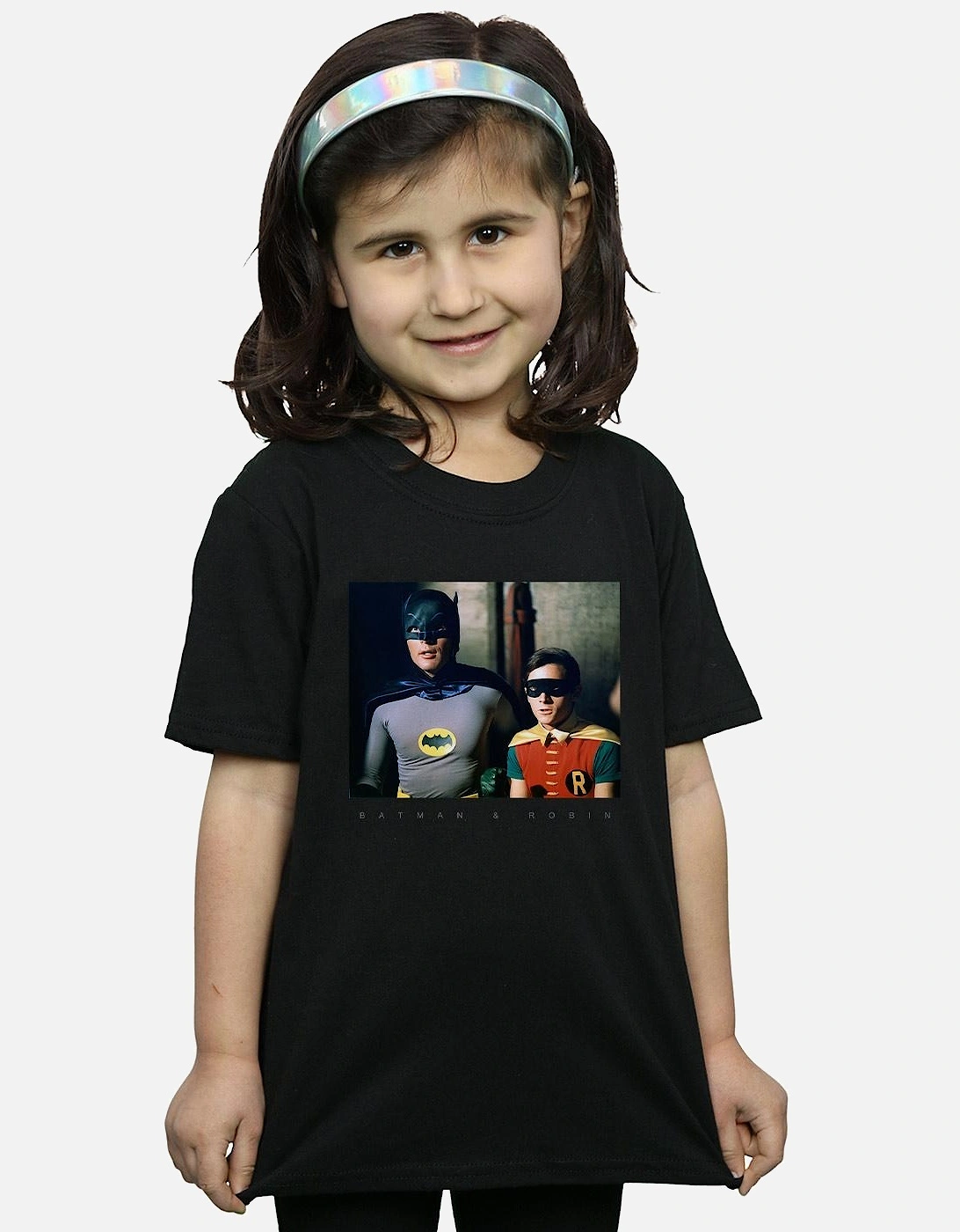 Girls Batman TV Series Dynamic Duo Photograph Cotton T-Shirt