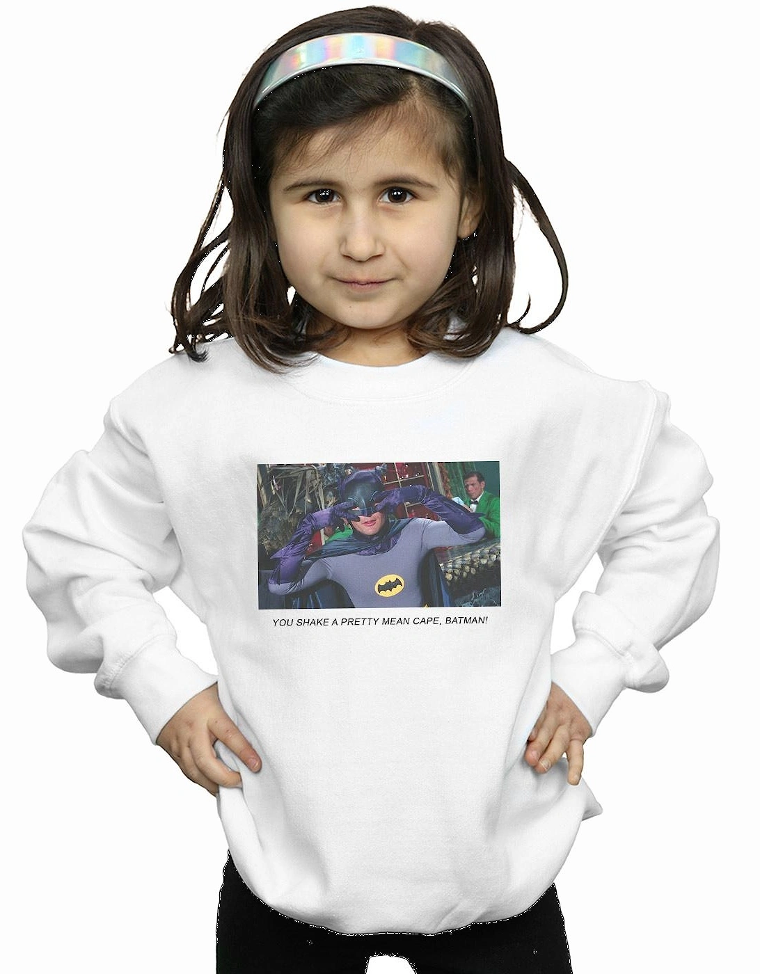 Girls Batman TV Series Mean Cape Sweatshirt