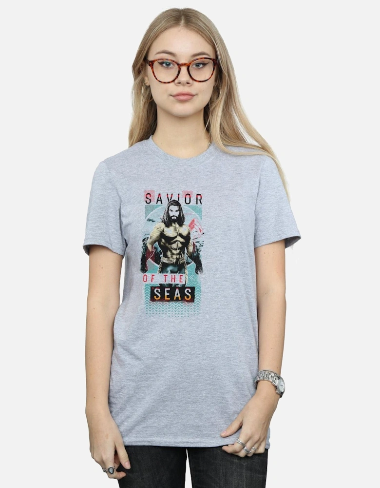 Womens/Ladies Aquaman Saviour Of The Seas Cotton Boyfriend T-Shirt