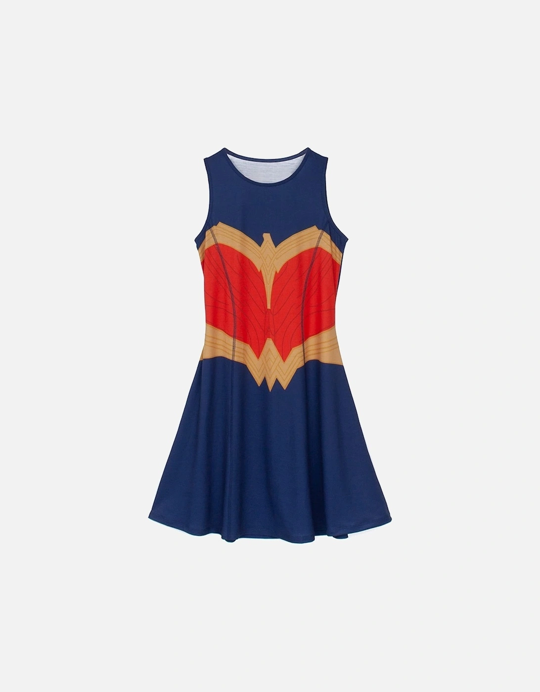 Wonder Woman Womens/Ladies Skater Costume Dress, 4 of 3