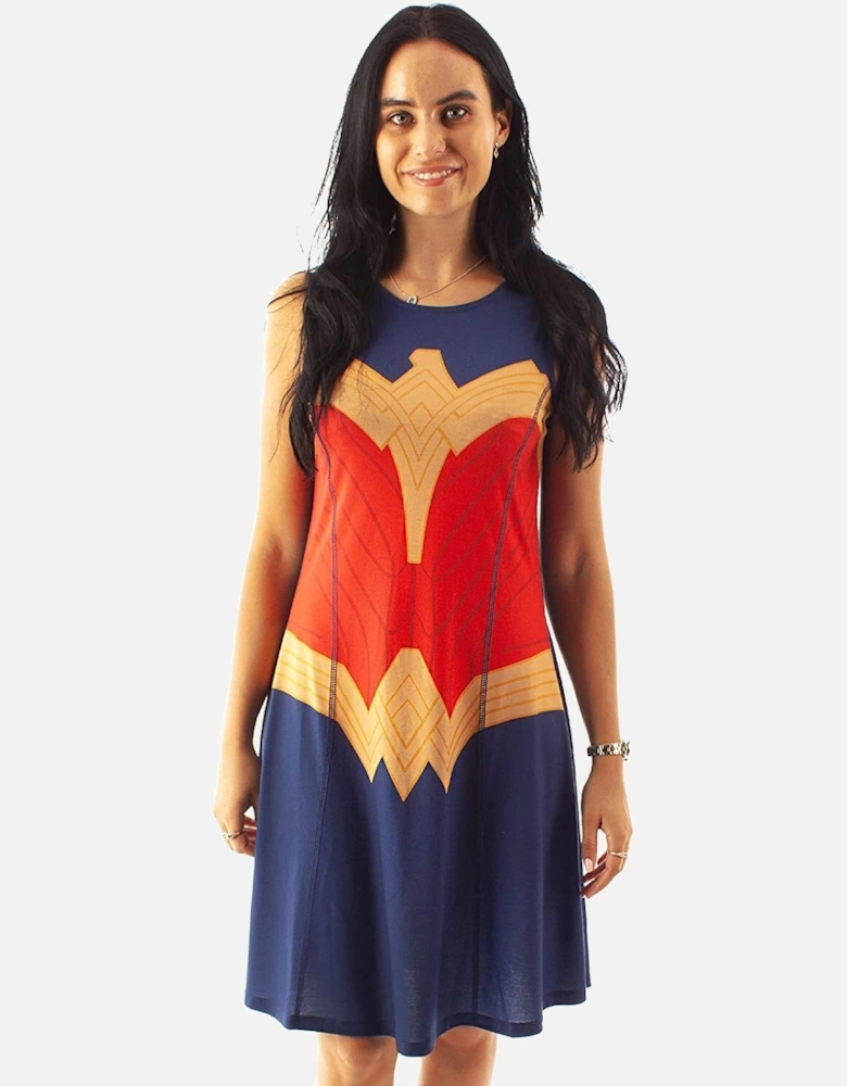 Wonder Woman Womens/Ladies Skater Costume Dress