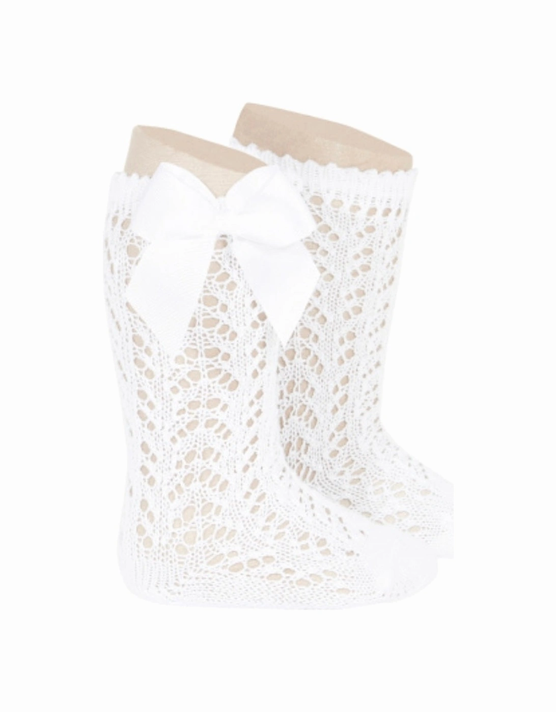 White Openwork Knee Socks, 2 of 1