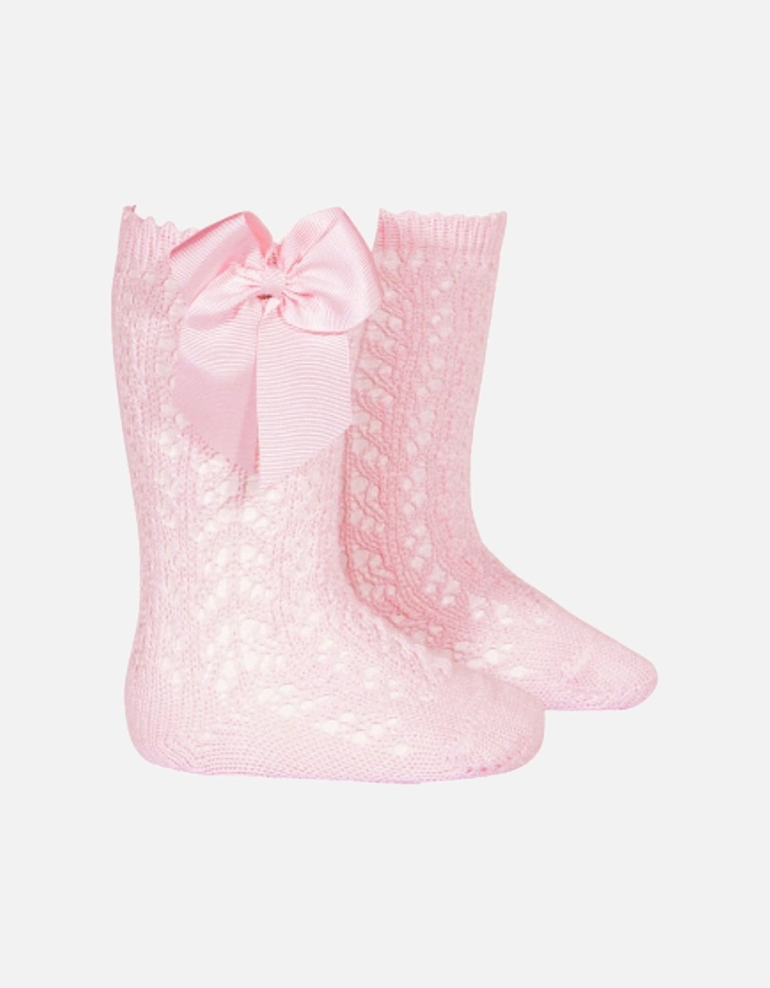 Pale Pink Openwork Knee Socks, 2 of 1