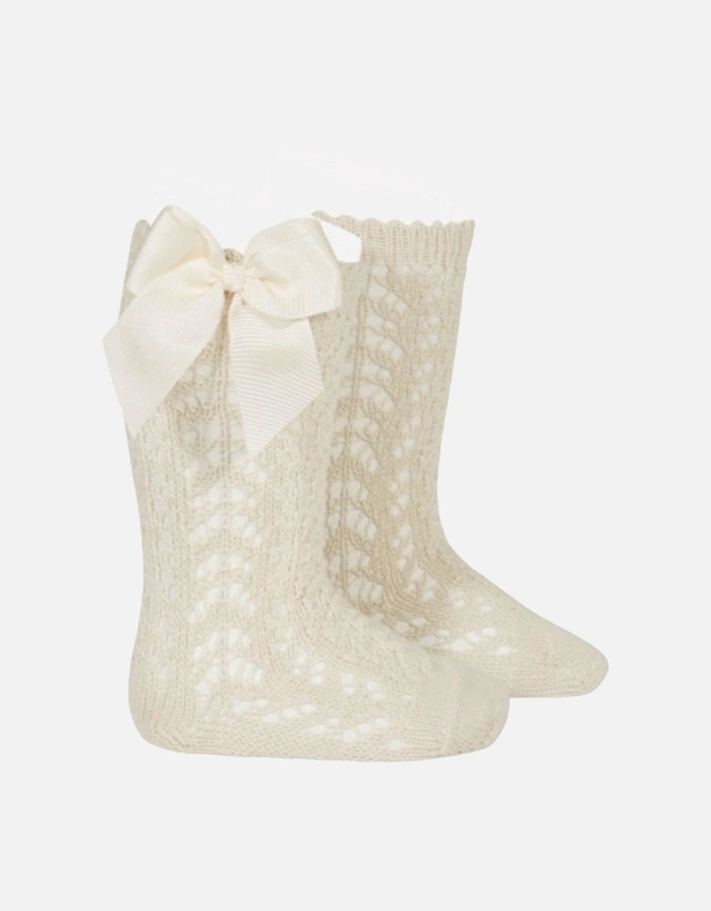 Linen Openwork Knee Socks