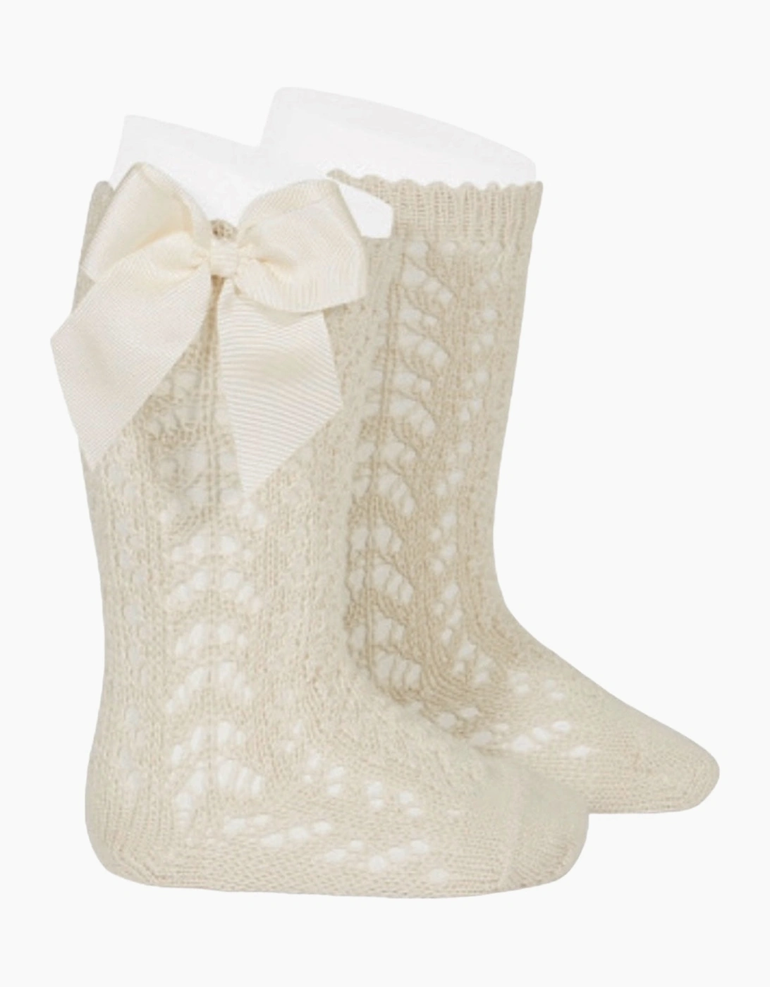 Condor Girl's Linen Openwork Knee Socks - Size: 3 / eur 21-23 / uk 5-6