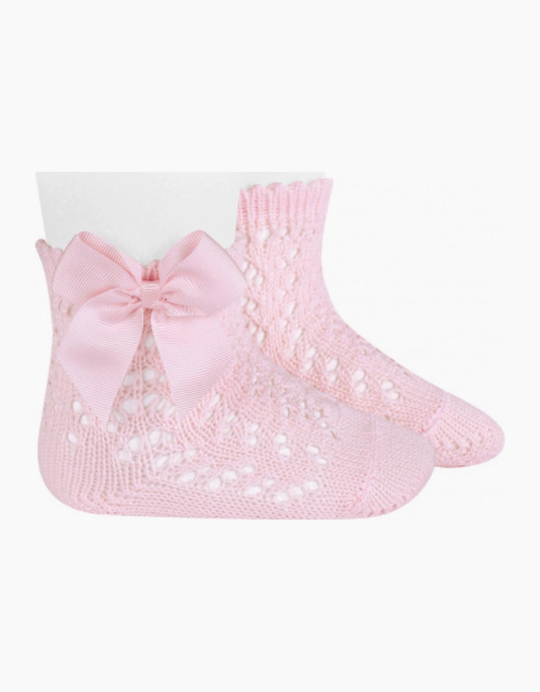 Condor Girl's Pale Pink Openwork Ankle Socks - Size: 2 / 18-24 months