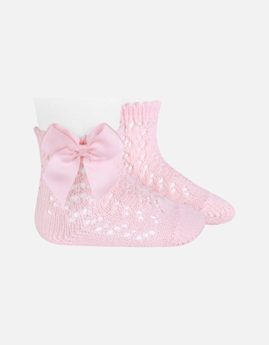 Pale Pink Openwork Ankle Socks, 2 of 1