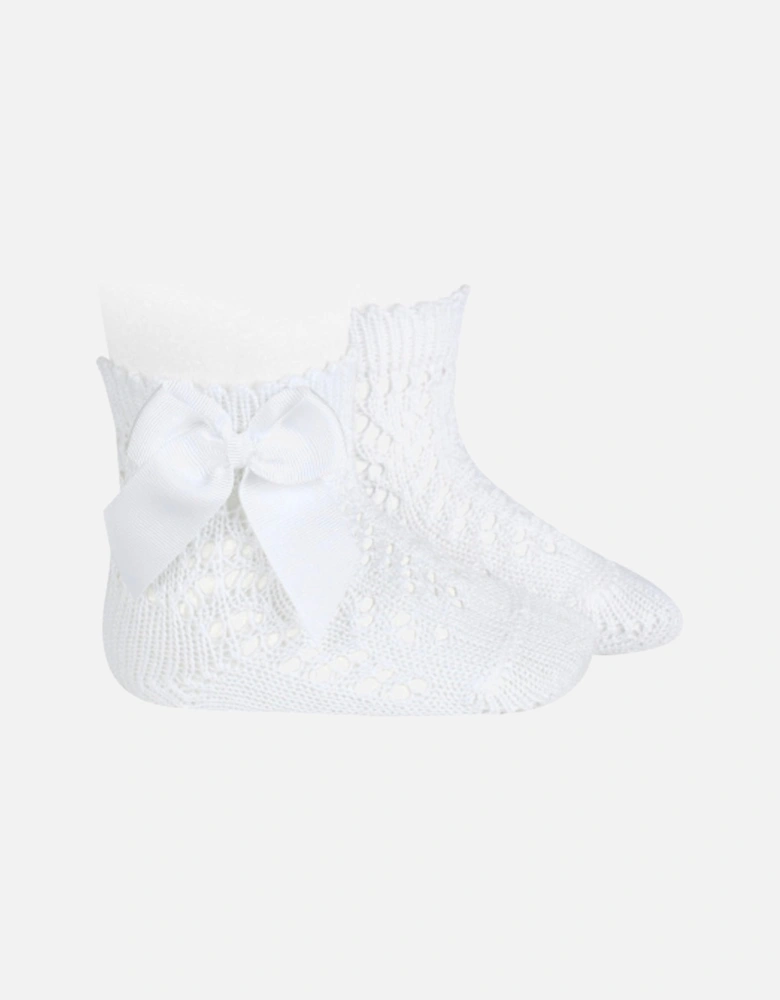 White Openwork Ankle Socks