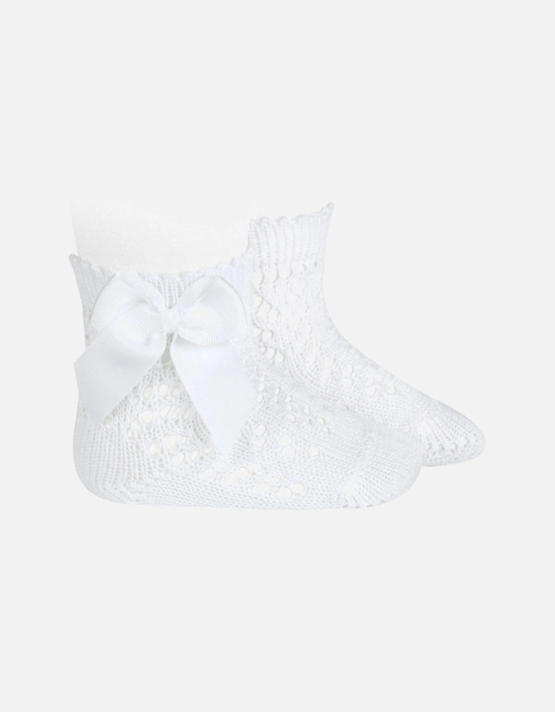 White Openwork Ankle Socks, 2 of 1