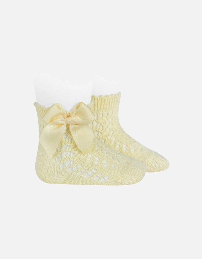 Lemon Openwork Ankle Socks