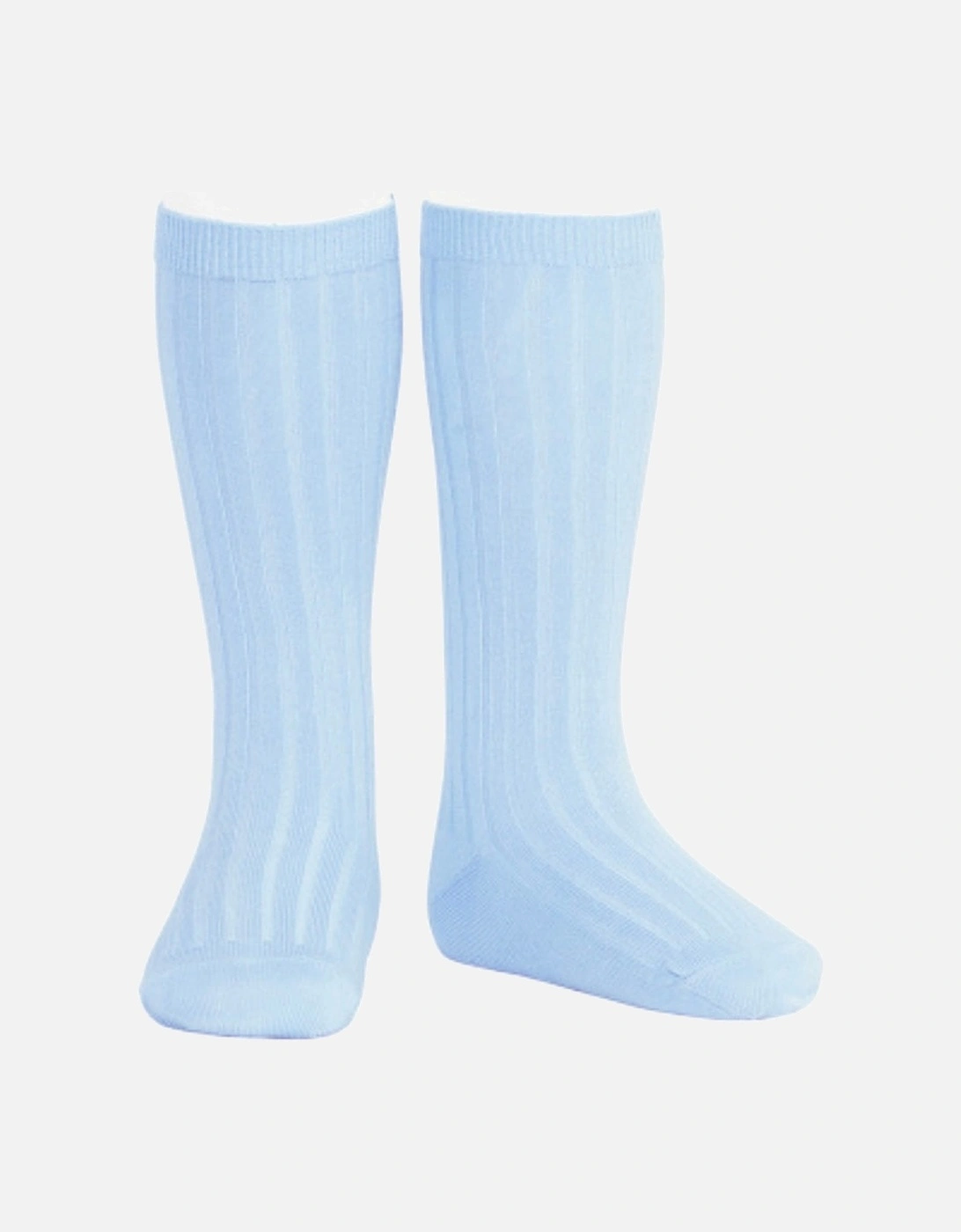 Pale Blue Ribbed Knee Socks, 3 of 2