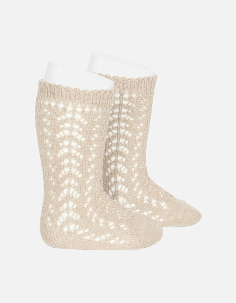 Linen Openwork Knee Socks