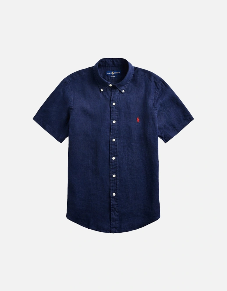 SS Linen Shirt 005 Newport Navy