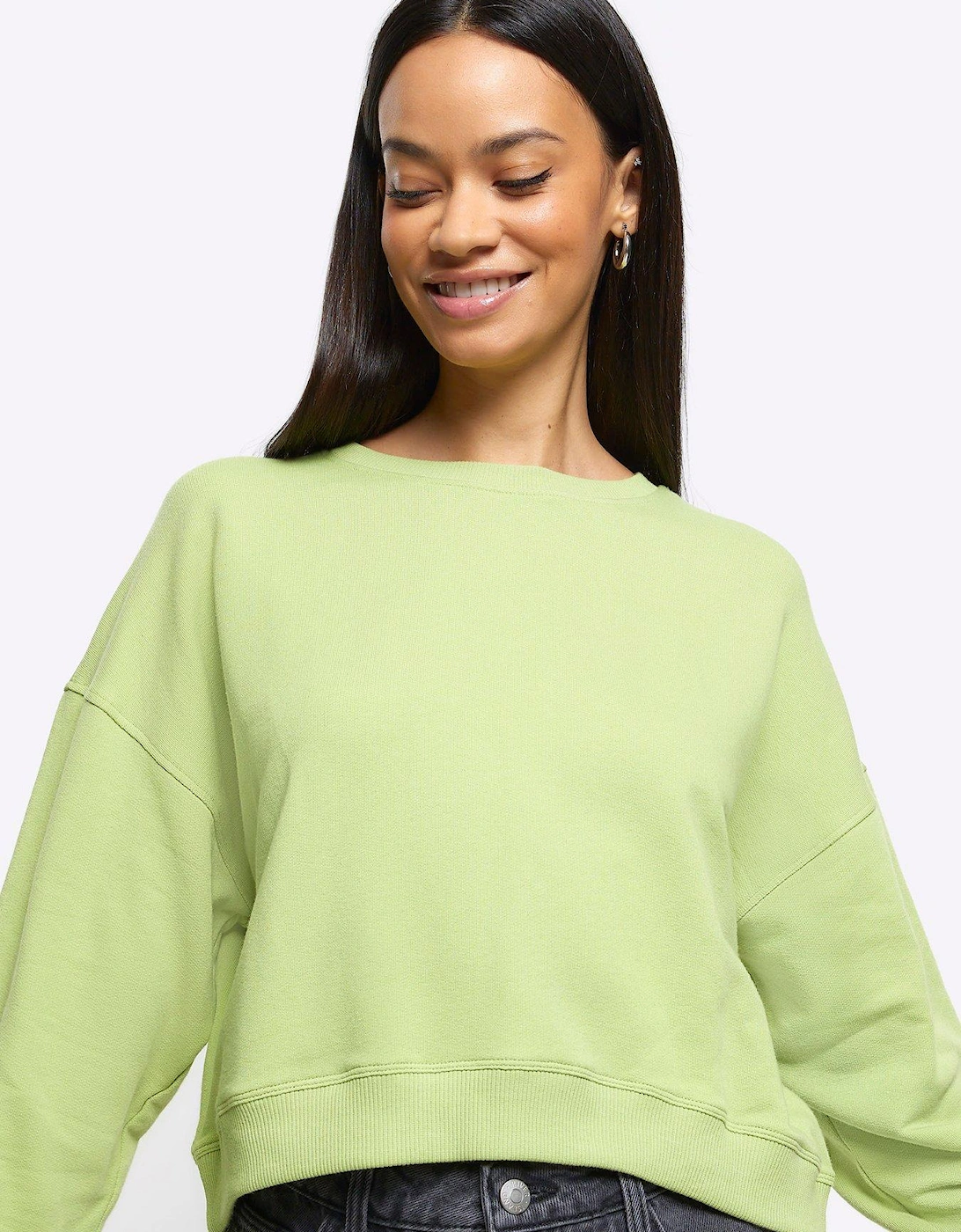 Cropped Sweatshirt - Bright Green