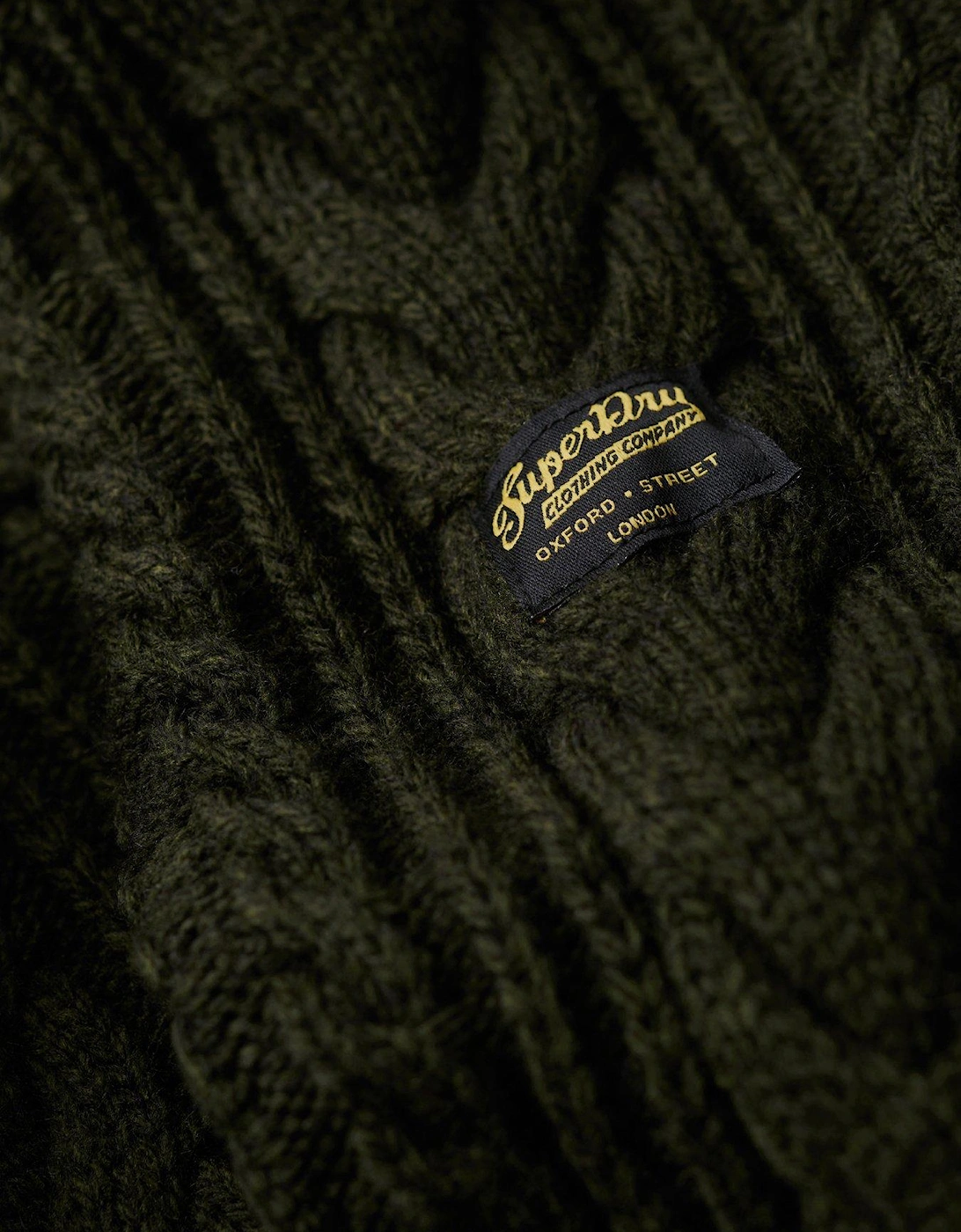 Vintage Jacob Cable Knit Henley Jumper - Dark Green
