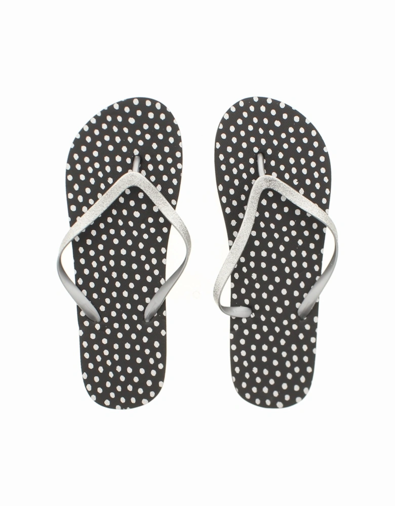 Womens Sandals Spot Gliiter Flip Fl Flip Flops Toe Thong Pool Black UK S