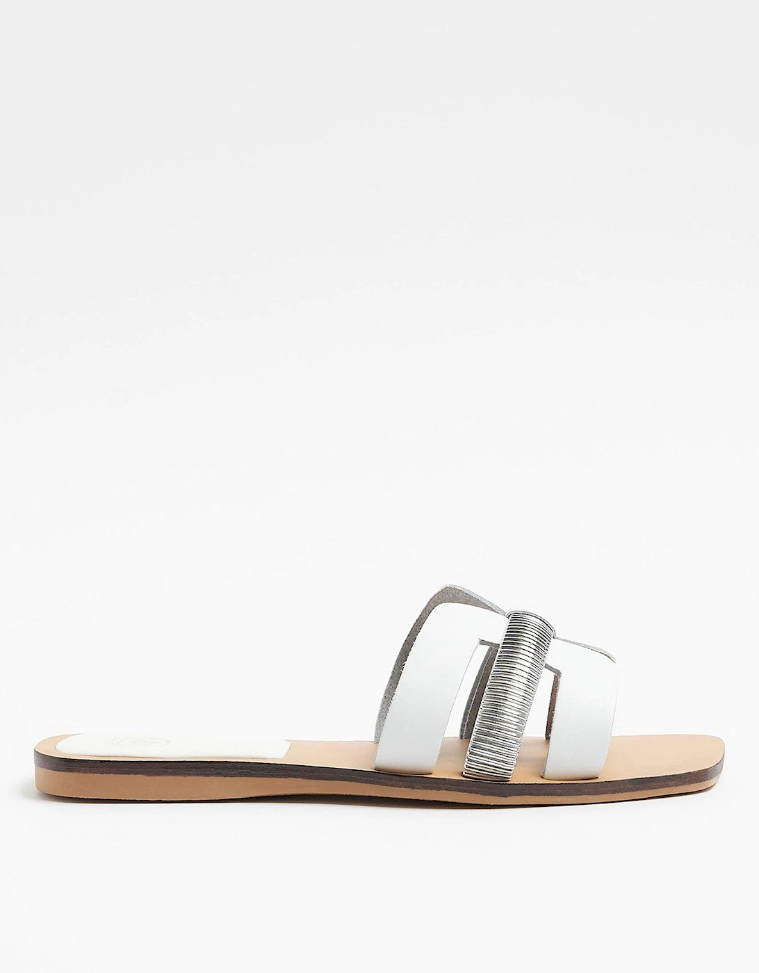 Wide Fit Cut Out Leather Sandal - White, 5 of 4