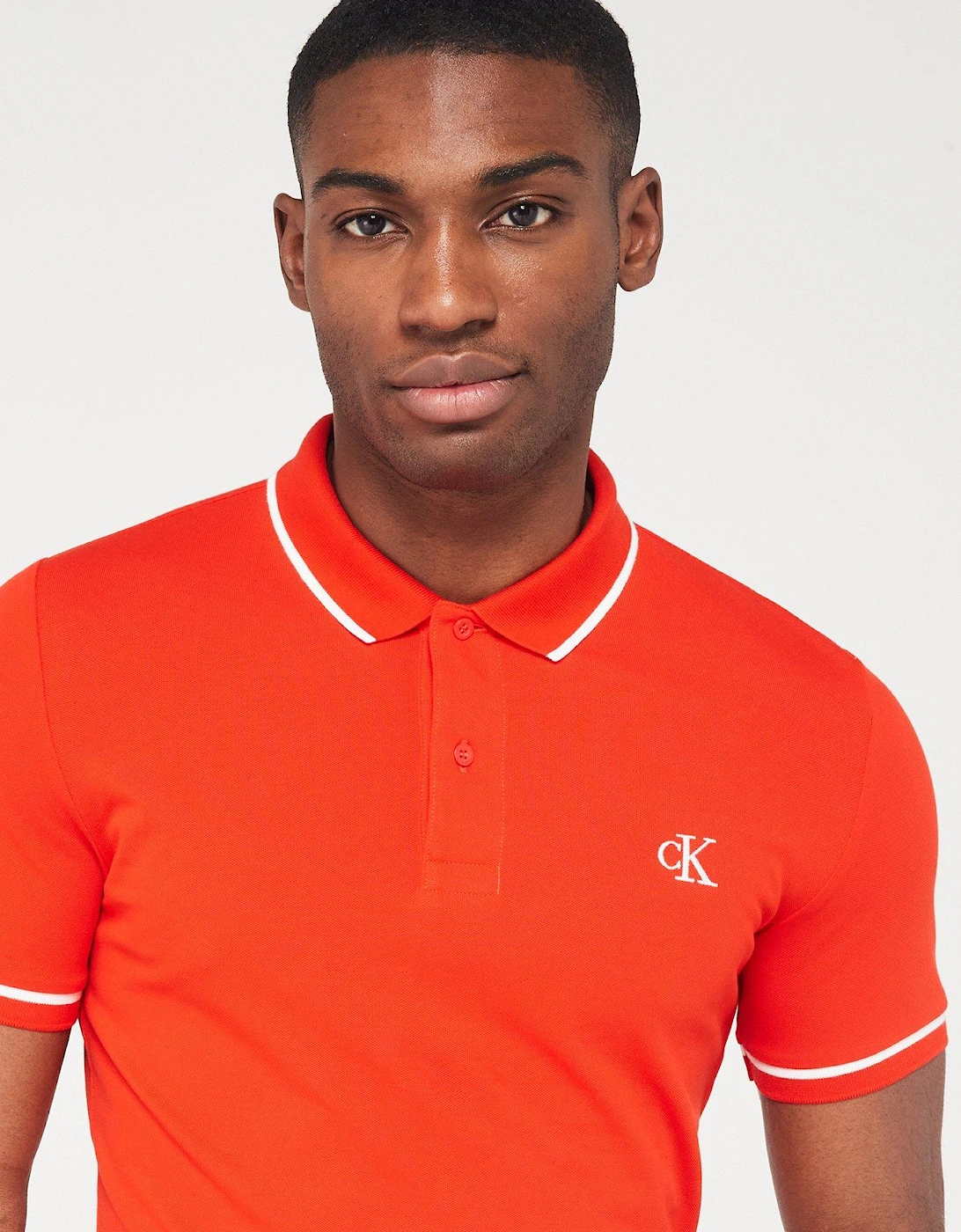Tipping Slim Polo Shirt - Red