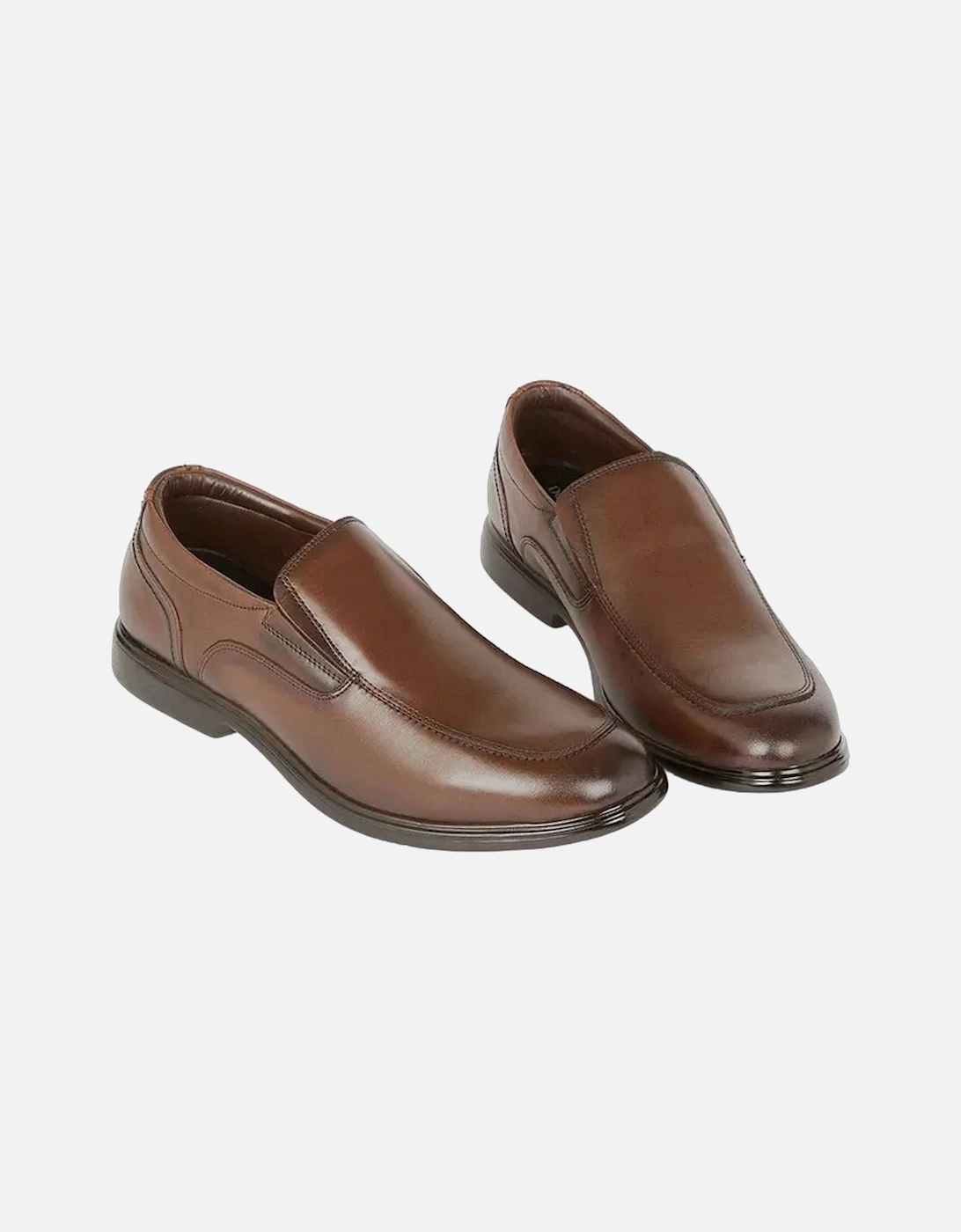 Mens Croft Leather Slip-on Wide Loafers, 4 of 3