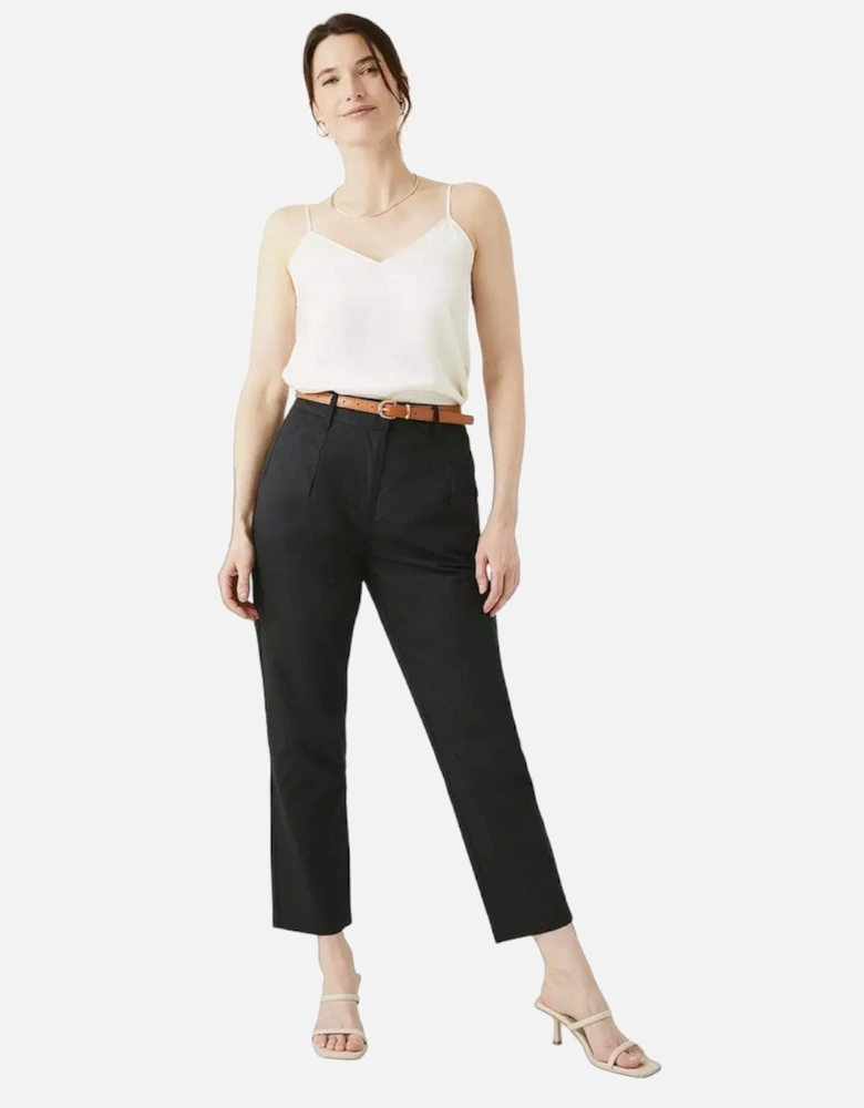 Womens/Ladies Belted Belt Slim Trousers