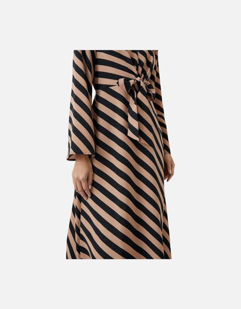 Womens/Ladies Striped Front Tie Dress