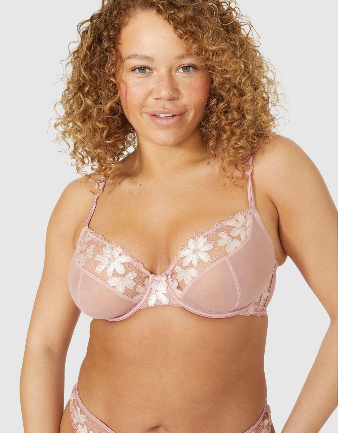 Womens/Ladies Appliqué Embroidered Bra, 2 of 1