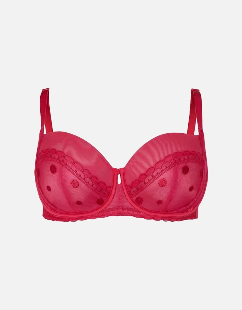 Womens/Ladies Spotted Embroidered Bra