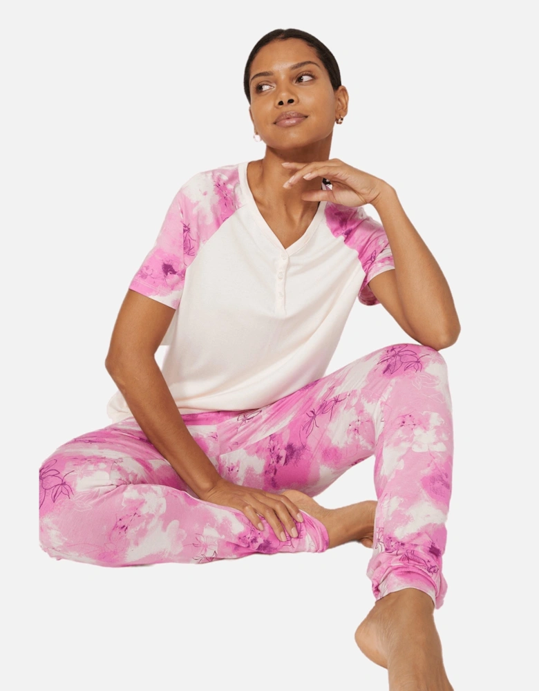 Womens/Ladies Enya Floral Raglan Pyjama Top