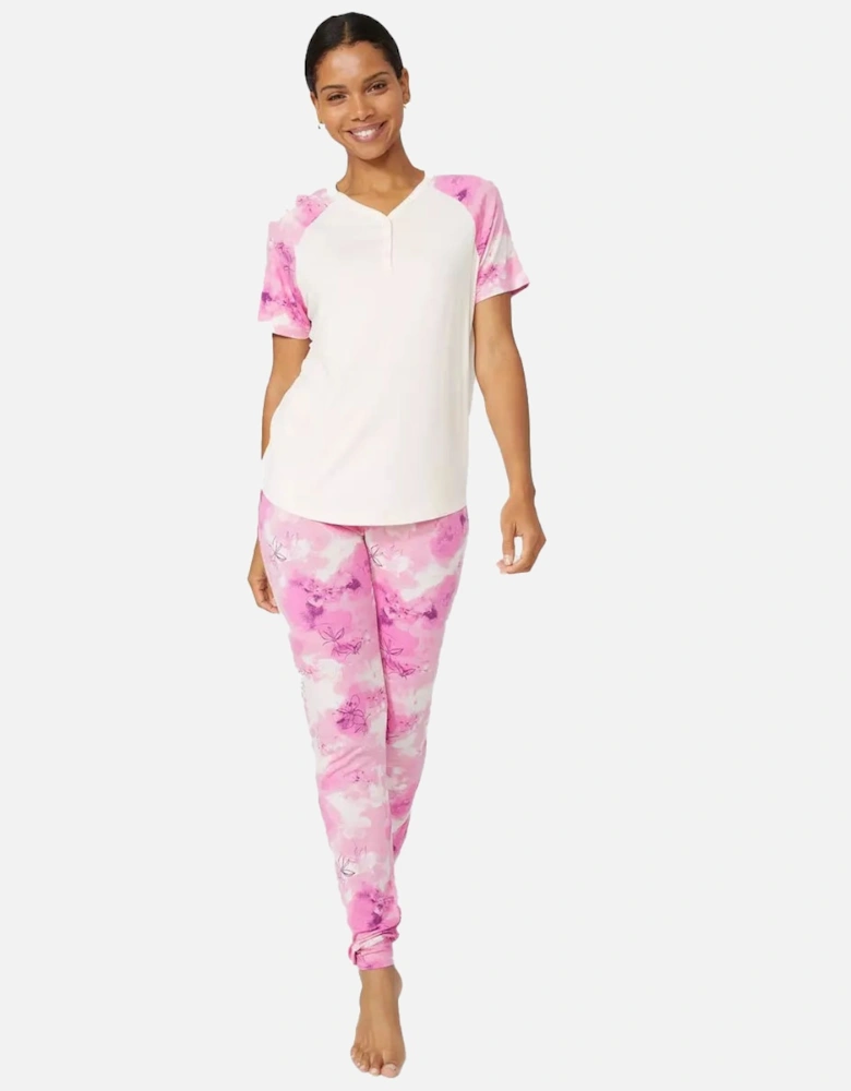 Womens/Ladies Enya Floral Raglan Pyjama Top