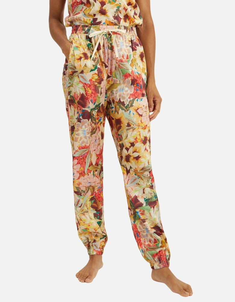 Womens/Ladies Autumn Garden Cuffed Ankle Pyjama Set