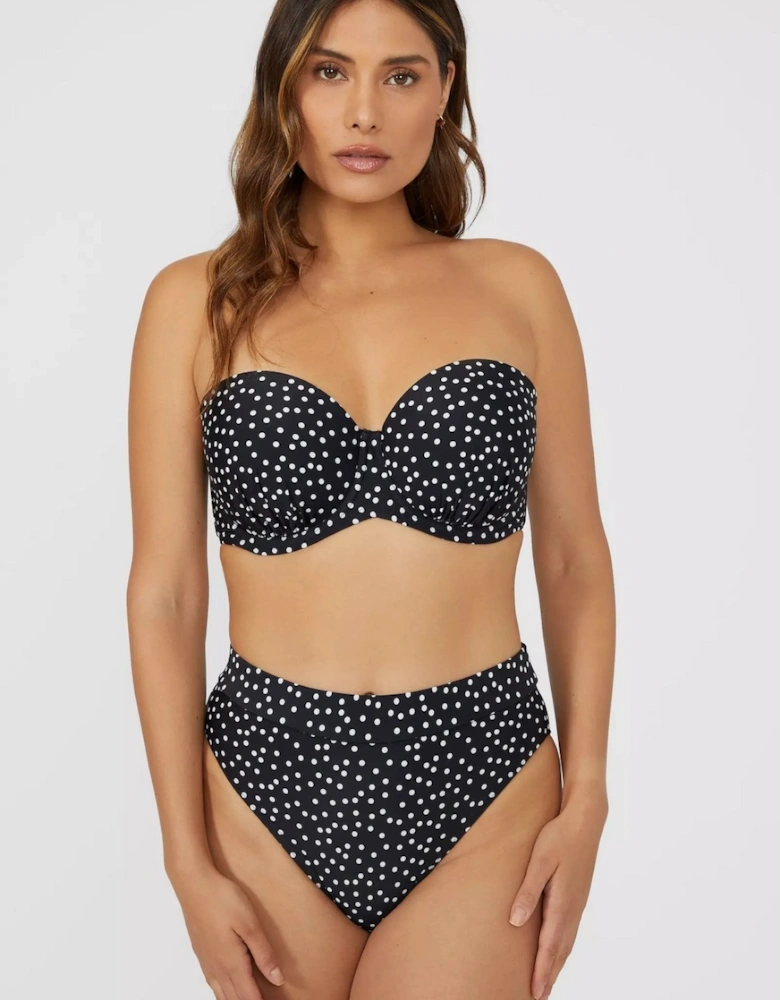 Womens/Ladies Spotted Strapless Bikini Top