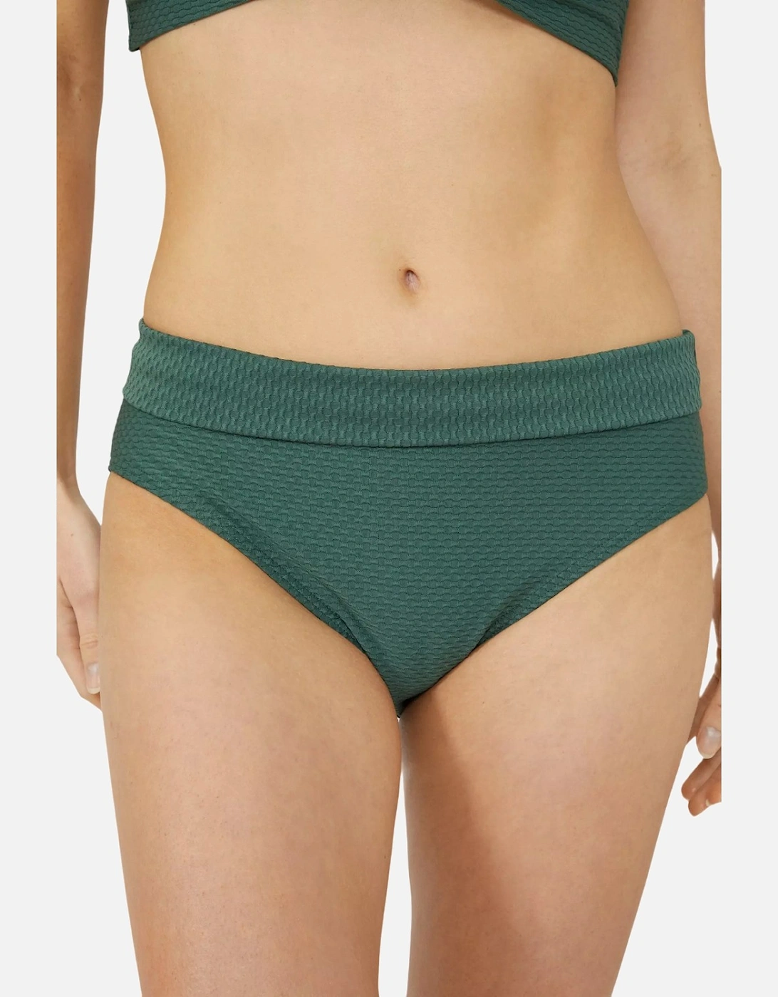 Womens/Ladies Textured Foldover Bikini Bottoms, 5 of 4