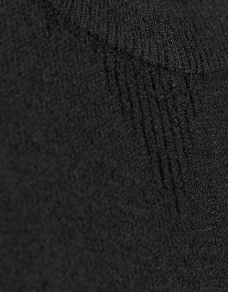 Cosy Knit Jumper Dress - Black