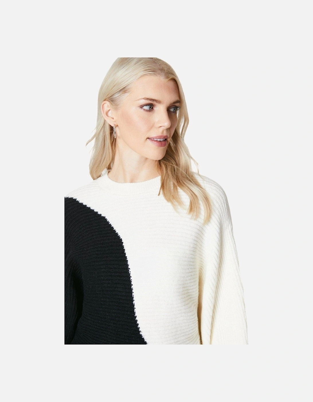Womens/Ladies Colour Block Chunky Knit Sweatshirt