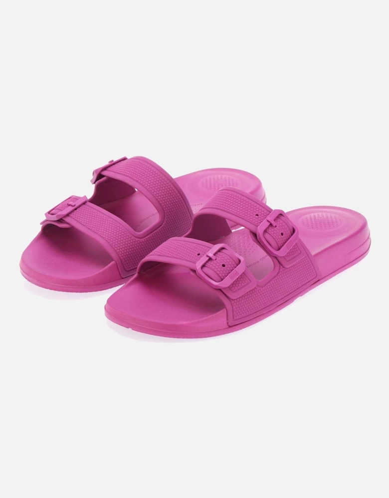 Womens iQushion Two-Bar Buckle Slide Sandals