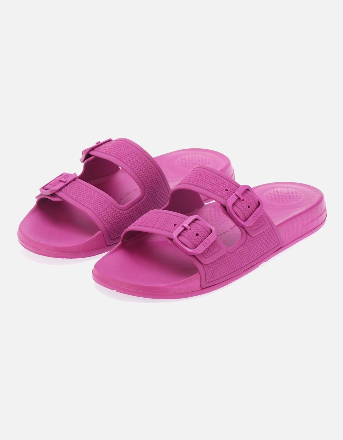 Womens iQushion Two-Bar Buckle Slide Sandals, 6 of 5