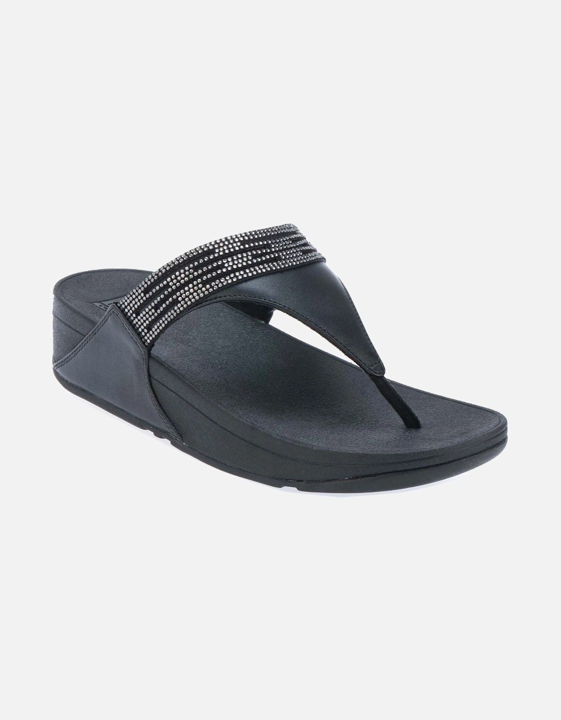 Lulu Lasercrystal Leather Toe-Post Sandals - Womens Lulu Lasercrystal Leather Toe-Post Sandals