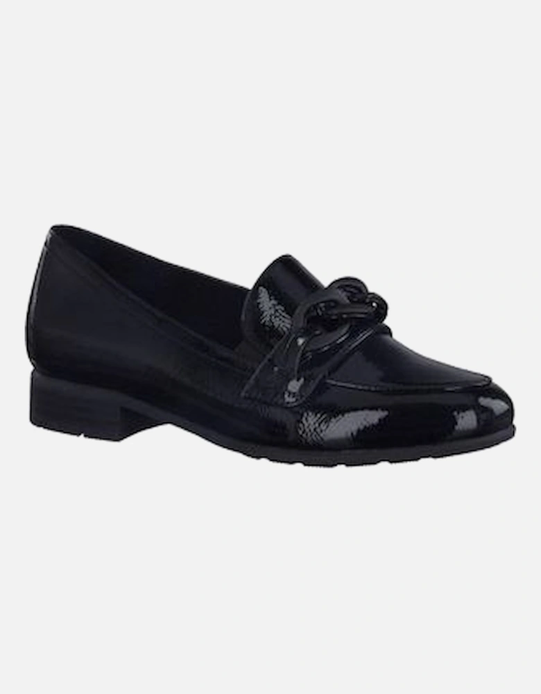 24260 Black patent wide fitting shoe
