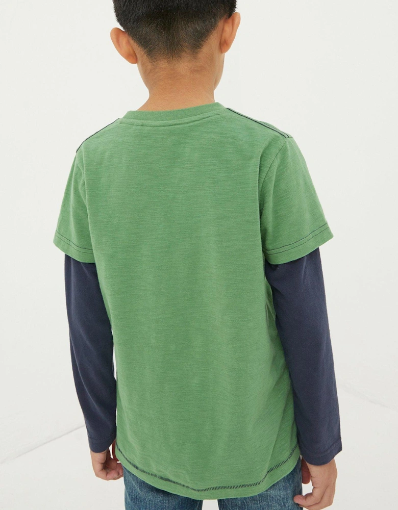 Boys Bird Spotter Long Sleeve T Shirt - Washed Green