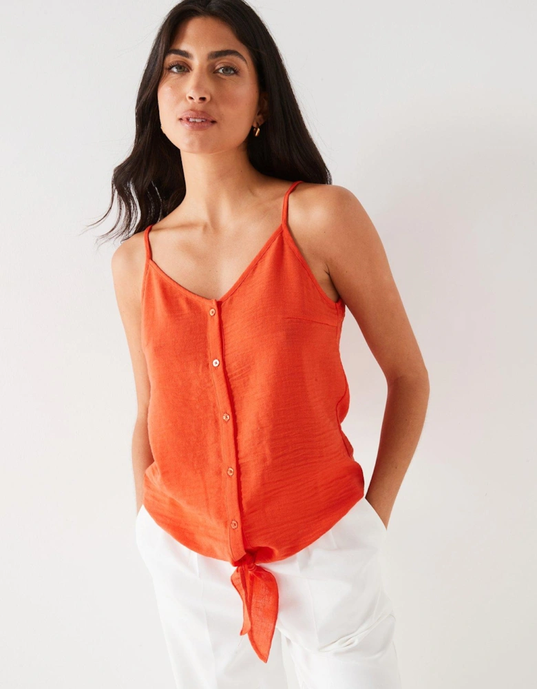 Button Through Cami - Orange