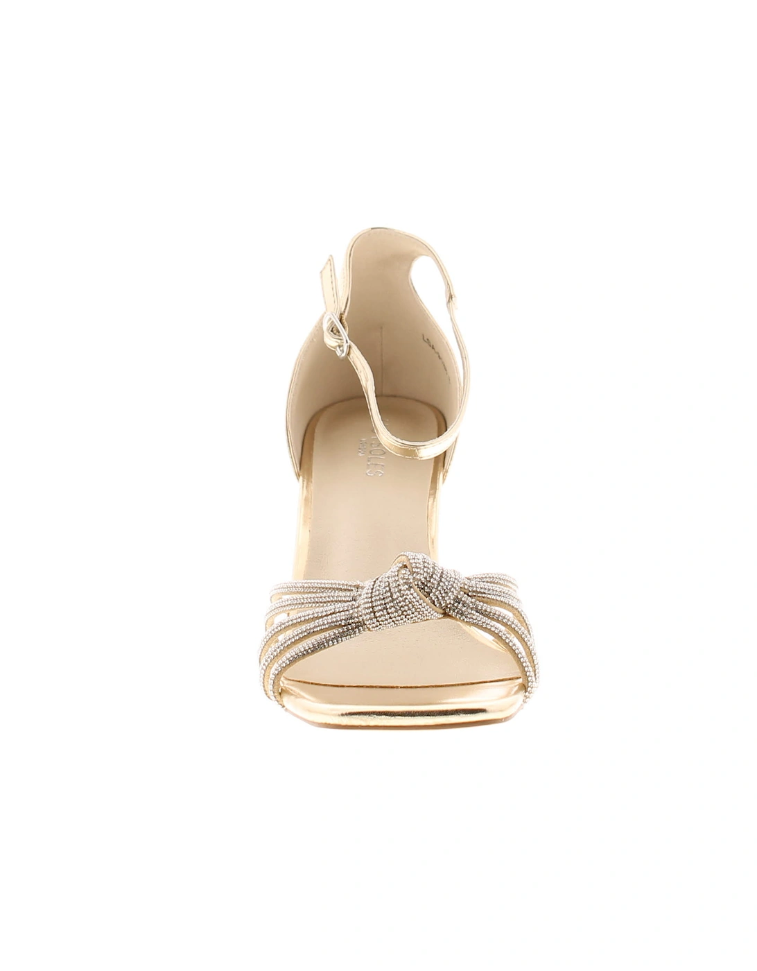 Womens Sandals Noemi Rhinestone Embellishment Block Heeled Gold UK Size
