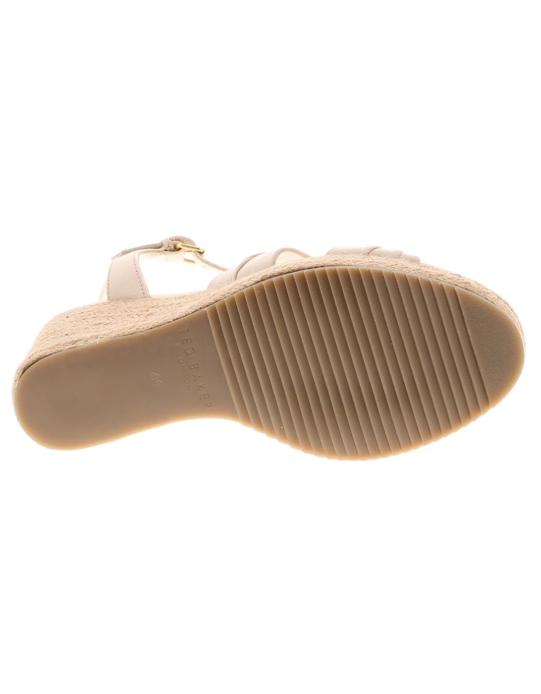 Womens Sandals Carda Espadrille Wedge Leather Beige UK Size