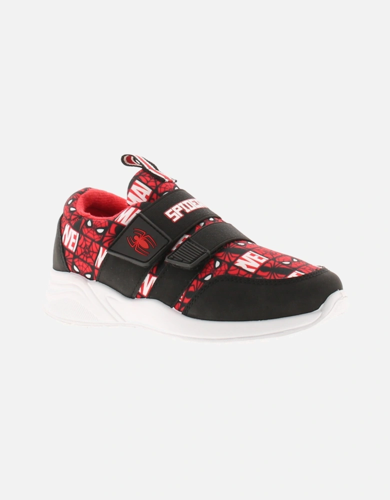 Boys Trainers Hachiro Touch Fastening Twin Strap Sneakers Red Black UK