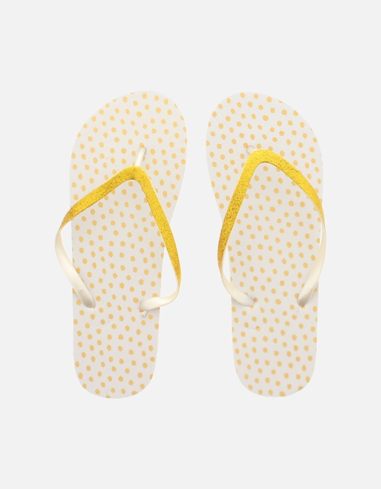Womens Sandals Spot Gliiter Flip Fl Flip Flops Toe Thong Pool White UK S