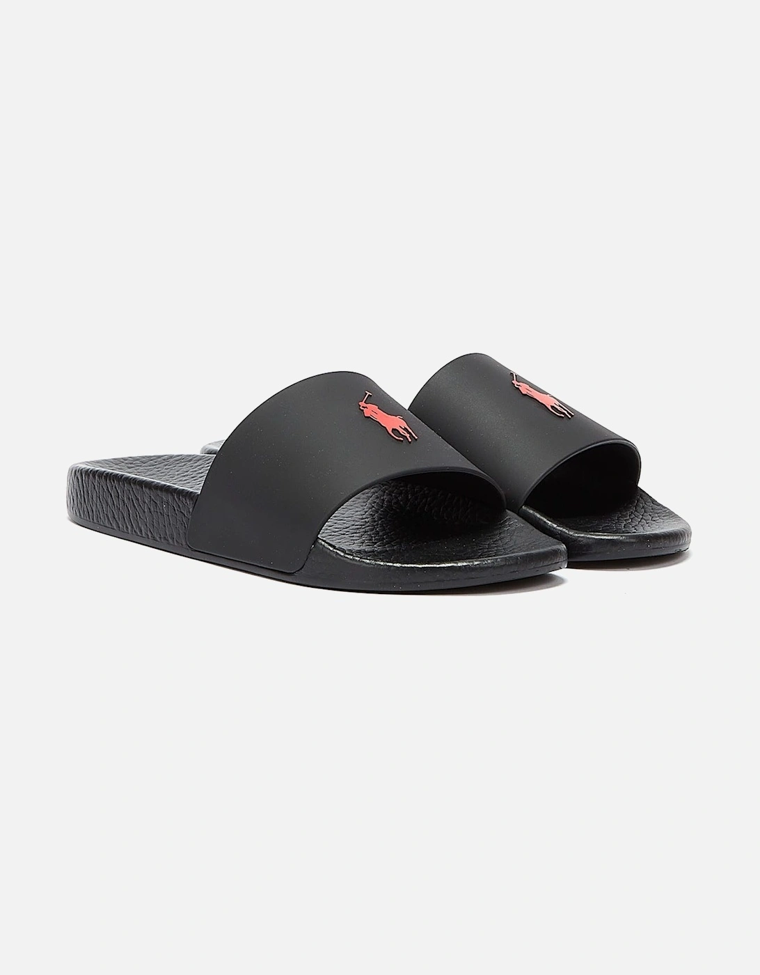 Polo Player Mens Black / Red Slides, 9 of 8