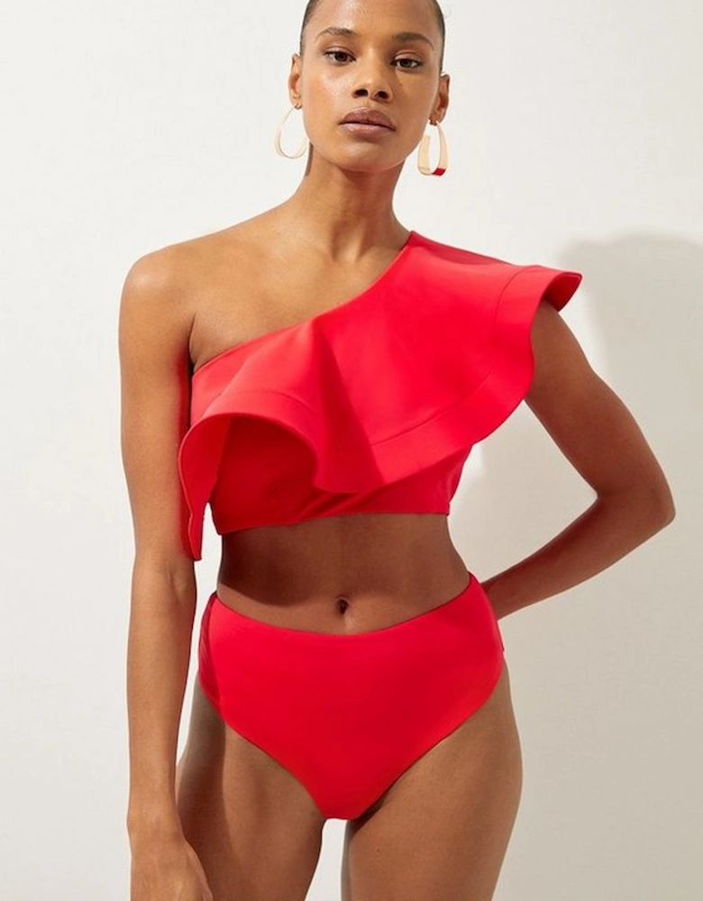 Drama Ruffle One Shoulder Bikini Top